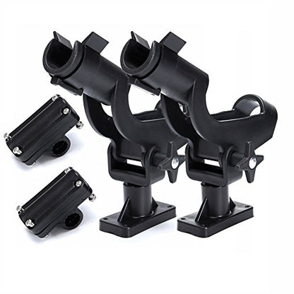 HiUmi Adjustable Rotatable Plastic Fishing Rod 3 Mount Rack Holder Bracket Boat Canoeing Rowing Mount Kit Kayak Side Rod Holder - color: RH50-2Pack
