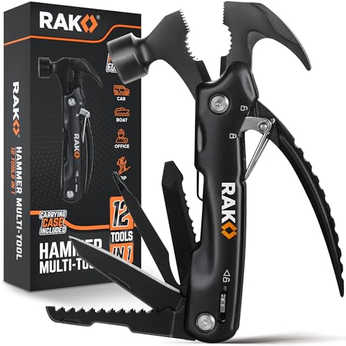 RAK Hammer Multitool BirthdayGifts for Men - Cool Unique Gifts Who Have Everything - Compact DIY Survival Multi Tool - Backpacking & Camping Accessories - Gadget Gifts - size: Pocket Size (1 count), style: Hammer Multitool