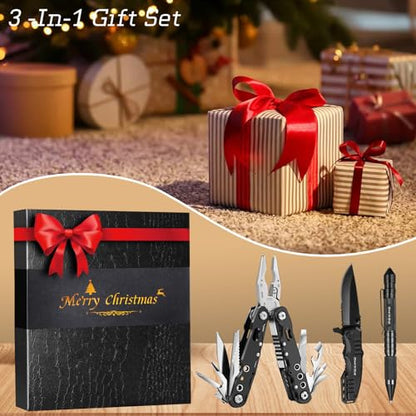 Gifts for Christmas, Multitools Set with Multi-Pliers, Pocket Knife, Tactical Pen 3-In-1, Christmas Gifts Stocking Stuffers for Men Women, EDC Multi-tools(Merry Christmas) - style: Gift Set "Merry Christmas"