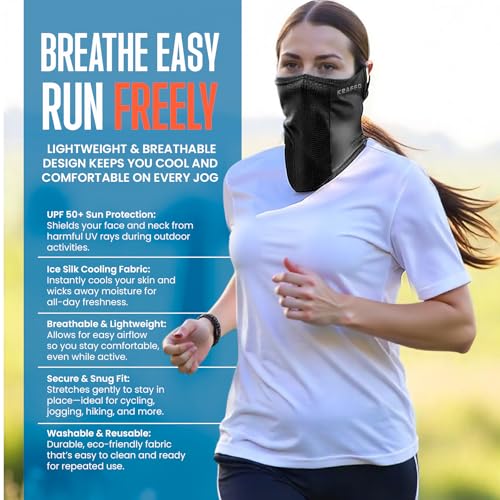 Ice Silk UV Neck Gaiter - UPF 50+ Cooling, Breathable & Stretchy Face Cover - Multi-Functional & Outdoor Sports
