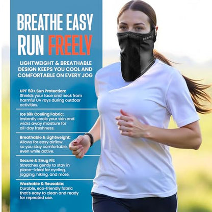 Ice Silk UV Neck Gaiter - UPF 50+ Cooling, Breathable & Stretchy Face Cover - Multi-Functional & Outdoor Sports