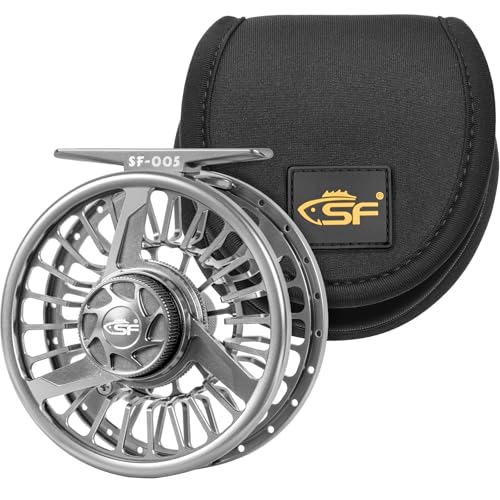 SF Premium SF005 Fly Fishing Reel Aircraft-Grade Aluminum 3/4/5, 5/6/7, 7/8/9 WT Dust-Proof Sealed Drag Free Reel Case Perfect for Trout & Bass - size: 7/8/9wt