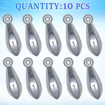 Fishing Weights Sinkers Bank Fishing Lead Sinkers Bullet Fishing Weights Ocean Saltwater Surf Fishing Gear Fishing Assortment 1oz 2oz 3oz 4oz - style: 1oz-10pcs