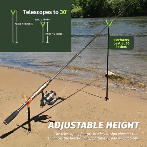 Fishin’ Stix Trident Telescoping Fishing Rod Holders – Extendable 12"–30", 50 lb+ Capacity, Sand Stake Pole Stand for Surf Fishing, Bank Angling, Catfish Rods, Lure & Bait Setup - style: Pink (4 Pack)