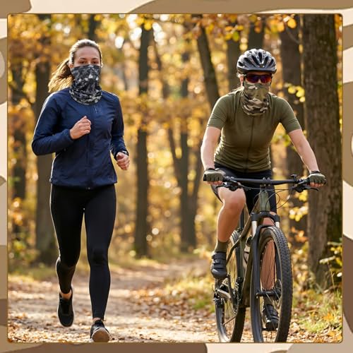 9 Pack Neck Gaiter Sun Protection Face Masks Breathable Windproof Face Cover UV Protection Bandana Scarf for Men Women - color: Camouflage