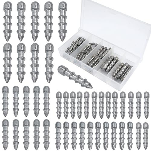 Nail Weights for Bass Fishing,45pcs Wacky Worm Weight Insert Sinkers Kit for Soft Plastic Lures, Neko Rig and Wacky Rig Pencil Sinker 0.875g 1.15g 1.75g 3.5g