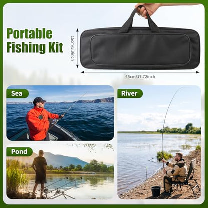 Fishing Rod Reel Combo - 2PCS 6.89ft Telescopic Fishing Poles 2PCS Spinning Reels Lures Set Fishing Pliers with Carrier Bag for Travel Saltwater Freshwater Gift Portable Fishing Pole Kit - color: Black 1