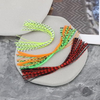 20 Pcs Bundles 40 Strands Silicone Skirts Silicone Jig Skirts Replacement Part DIY Fishing Lure Making Supplies Soft Skirt for Spinnerbait Buzzbait Fishing Bass Jig Lures