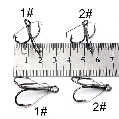 18pcs Weedless Treble Hook with Wire Weed Guard Replacement Fishing Hook High Carbon Steel Bass Hook Saltwater Hook - size: 1#
