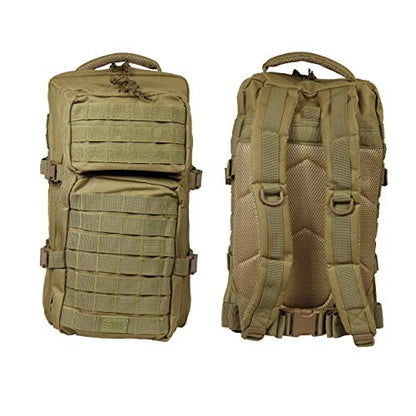 OSAGE RIVER MOLLE Fishing Backpack with Rod Holder - 600D Large Tackle Bag for Trays and Fishing Accessories - Tactical Backpack for Camping, Traveling, Hunting - Khaki - color: Khaki