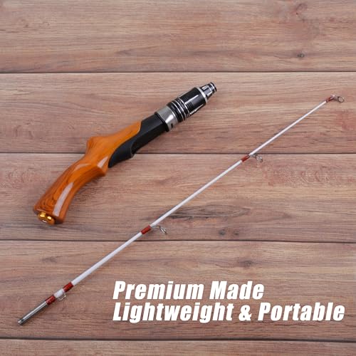 Ice Fishing Rod Lightweight Ice Fishing Gear Portable Spinning Rod 23" Ice Fishing Pole Winter for Trout Walleye Perch Panfish Crappie - style: Ice Fishing Rod