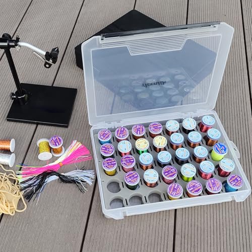 Aventik Fly Tyers Spool/Stash Box: Essential Gear for Anglers Compact (1-Transparent) - color: 1-Transparent