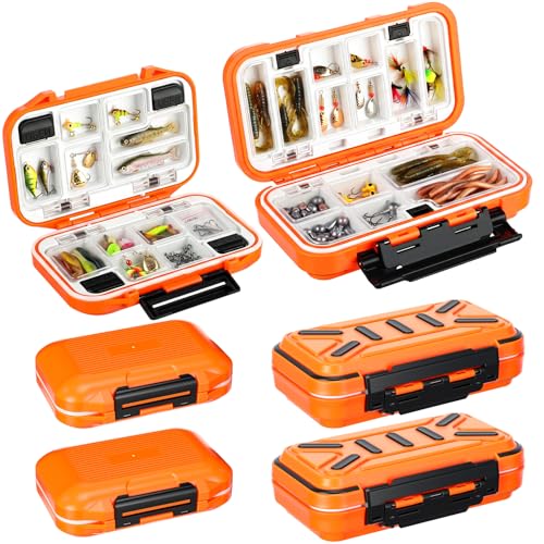 4 Pack Fishing Tackle Box, Small & Medium Waterproof Lure Bait Storage Box with Adjustable Dividers, Double Sided Floating Storage Container for Hooks, Sinkers, Beads, Small Baits(Classic) - size: Small & Medium, style: Classic