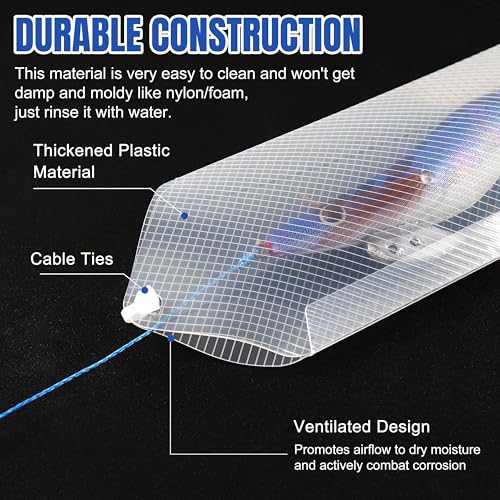 SILANON Fishing Lure Sleeves Wraps 10pcs Durable Clear Lure Sleeves Covers with Nylon Cable Ties Keep Fishing Safe Fishing Hook Covers Bait Storage Protector Easily See Lures for Fishing Rod - size: 10pcs-Medium(8.27in*2.36in)