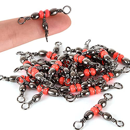 50 Pack Fishing Three Way Swivels Cross Line Barrel 3 Way Swivel Crossline Connector Tackle Trolling T-Turn Connection for Fishing Tackle Catfish Rig Surf Saltwater Freshwater Spider Rigging