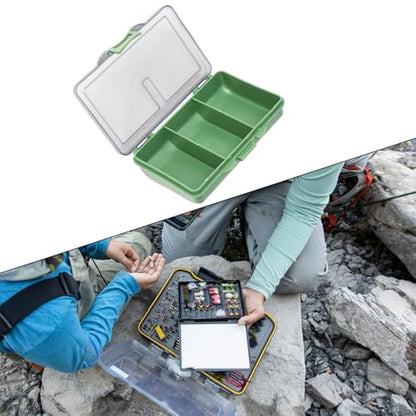 Fishing Tackle Box for Carp Fishing, Small Bait Storage Container with 1-8 Compartments, PP Polymer Lure Organizer and Rig Case, Green(C) - size: C