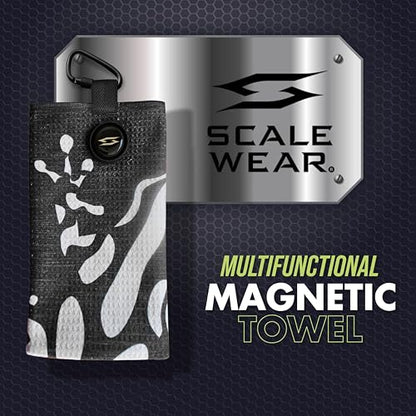 Rippit Magnetic Waffle Golf Towel – Large 16"x24" Microfiber Golf Club Ball Magnet Clip to Hang on Bag Cart Strong Premium Strength Ultra Absorbent Gear Men Gift (Rippit Black) - color: Rippit Black