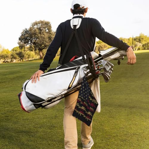 Supdreamc 24x16 Inch Golf Course Towel with Clip, American Flag Guns Art, Microfiber Highly Absorbent Fast Drying for Golf Bag Attachment & Personal Fitness Use - color: Style (102)