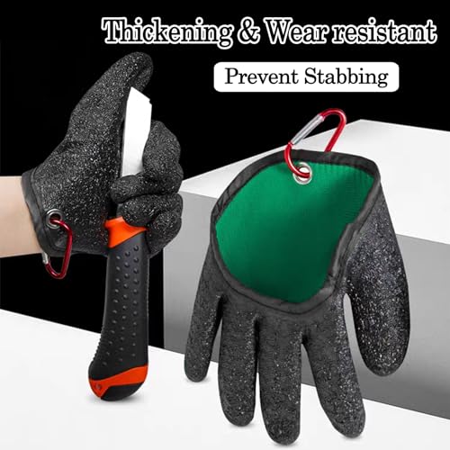 Zoranala 2Pcs Fishing Gloves for Men with Magnet Release - Professional Anti-Slip Catch Fish Gloves,Puncture Proof Fishing Glove for Handling,Catching,Cleaning,Hunting,Fisherman Fishing Accessories