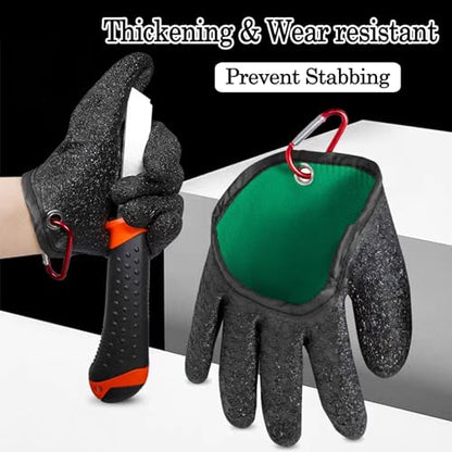 Zoranala 2Pcs Fishing Gloves for Men with Magnet Release - Professional Anti-Slip Catch Fish Gloves,Puncture Proof Fishing Glove for Handling,Catching,Cleaning,Hunting,Fisherman Fishing Accessories