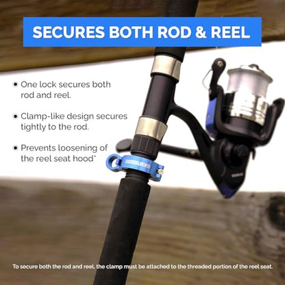 DocksLocks Fishing Rod & Reel Lock, Fishing Pole Lock for Storage, Gear, Equipment, Accessories, Rod Holder, Truck Bed, Car Rack, Piers, Boats and Marinas - size: Large (Rod diameter 23mm to 28mm)