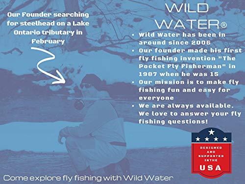 Wild Water Standard Fly Fishing Combo Starter Kit, 3 or 4 Weight 7 Foot Fly Rod, 4-Piece Graphite Rod with Cork Handle, Accessories, Die Cast Aluminum Reel, Carrying Case, Fly Box Case & Fishing Flies