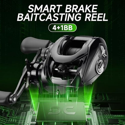HAUT TON Matel Master Advanced Version Baitcaster reels,6.2:1Gear Ratio,5+1Ball Bearing,Bait clickers,12Lb Drag System Fishing Reels,for Saltwater,Freshwater - color: CW-DC