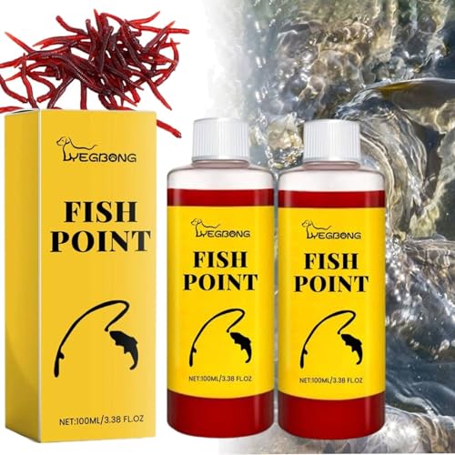 Concentrated Fish Attractant Liquid, 100ml Red Worm Liquid Spray, Powerful Bait Attractant Scent Baits Fish AttractantLiquid,Fast-Acting Red Worm Bait Additive for Freshwater Fishing - color: 2PCS