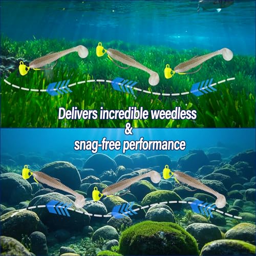 Dr.Fish 10 Pack Ned Rig Jig Heads Weedless Swinging Jig Head for Crappie Fishing EWG Wide Gap Hook Freshwater Swimbait Bass Fishing Lure - color: Chartreuse, size: 3/4oz(#2/0)