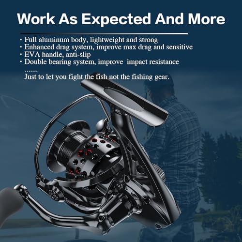 Ashconfish Spinning Reel, Saltwater Spinning Fishing Reels, Freshwater Fishing Reel, Ultra Lightweight Body, 8 Stainless Steel BB, 5.0:1 Gear Ratio, Max 17.6lbs Drag, Come with 109Yards Braided Line - style: Cf3000