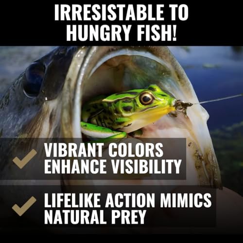 Lunkerhunt TOPCOM01 Topwater Combo – Assortment | Dragonfly, Lunker Frog, & Prop Fish | Durable Fishing Lures