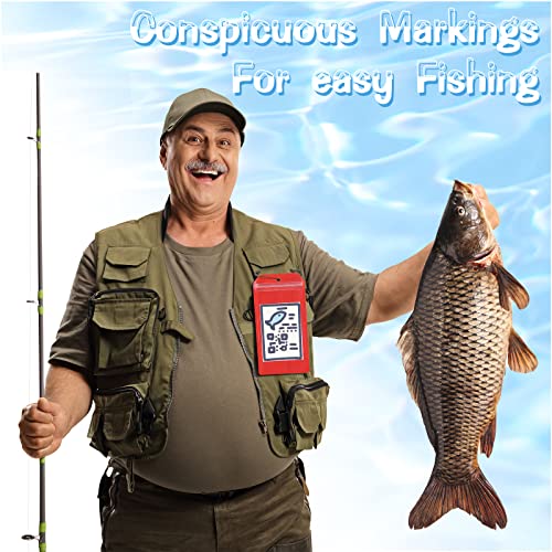 Geyee 6 Pack Fishing Hunting License Holder Waterproof Fluorescent Orange ID Holder with 6 Bronze Safety Pins Heavy Duty for License Permit Protection Hunting Deer Season Supplies(Vertical) - color: Red, style: Vertical