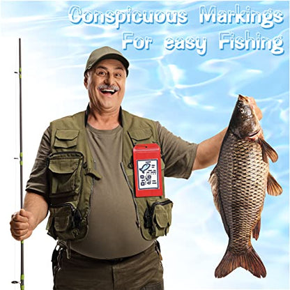 Geyee 6 Pack Fishing Hunting License Holder Waterproof Fluorescent Orange ID Holder with 6 Bronze Safety Pins Heavy Duty for License Permit Protection Hunting Deer Season Supplies(Vertical) - color: Red, style: Vertical