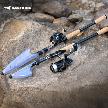 KastKing Megatron Titanium Telescopic Casting & Spinning Fishing Rods, IM7 Graphite Travel Rod with Titanium Solid Tip, Power Transition System, for Freshwater and Inshore Fishing - size: 6'6''- M- Fast, style: Spin