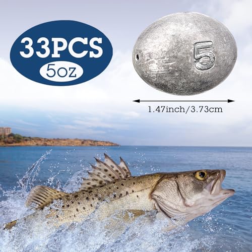 Egg Fishing Sinker Weights Kit Egg Weights Rig Drop Bass Casting Fishing Sinkers Saltwater Freshwater Gear Tackle - size: 5 oz