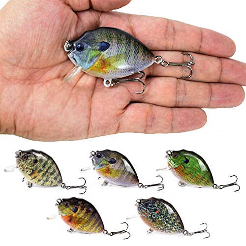 Fishing Lure, 5PCS Fishing Lures 6cm 15g Mini Wobbler Fishing Lure Artificial Hard Bait Crankbait with Tackle Box for Fish Bass Fishing Tackle