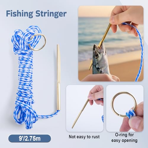 Goture Fishing Hanging Scale + Rope + Ruler, Mechanical Kitchen and Fish Fishing Scale, Multi-Purpose Portable Hand Held Dial Weight Scale with Tape Measure (50 Lbs / 22Kg) - color: Fishing Scale + Rope + Ruler