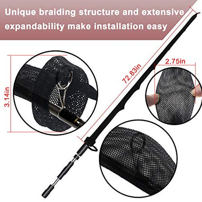 Fishing Rod Cover - 4 Pack Rod Sleeve Socks with Lanyard for Fly, Spinning, Casting, Sea Fishing - color: Black*2, Black & Green*1, Black & Red*1