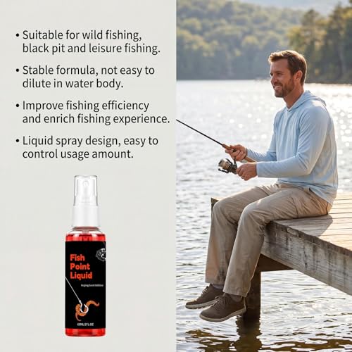 Fishing Attractants,Natural Strong Additive Mist,60ml Wild Fish Lure Attractant Spray - for Cod Carp Bass Walleye Tilapia Outdoor Saltwater Lake River Beach Pond