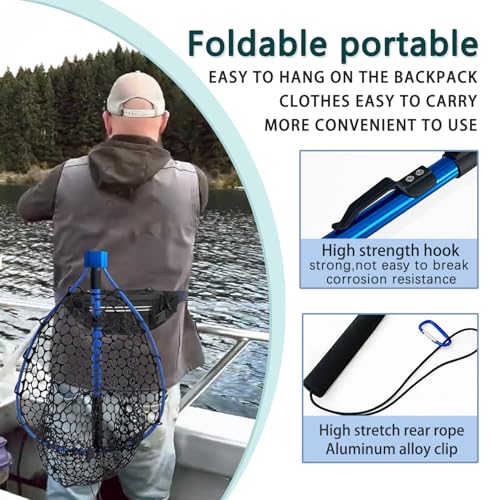 Fishing net (Retractable 11.81, Blue, 48in)