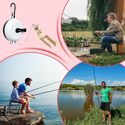 Fishing Lure Retriever - Durable Body, Rescue Tackle Tool, Bait Saver Device, 9.84ft PE Rope Longtail Fishing Accessory | for Saltwater Freshwater Angling Boat Pier River Lake - color: black and white