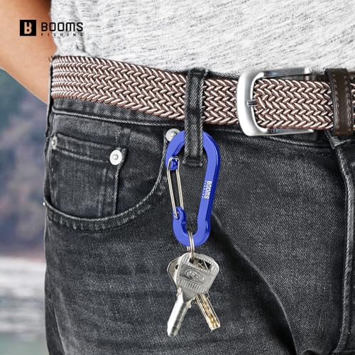 Booms Fishing CC1 Multi-Use Carabiner Clip, 6 Pack Small Caribeener Clips, Mini Keychain Caribeaner Clip 2 inch, Aluminum D Ring Carabiners, Multi-Colored - color: Ultramarine, 6pcs