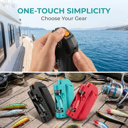Automatic Fishing Knot Tying Tool，fg Knot Tying Tool，Fly Fishing Knot Tying Tools，Easy Cast Knot Tier for Tying Fishing Knots on Fishing Lines, Hooks and Lures, Angler Essential - color: Battery Version - Black