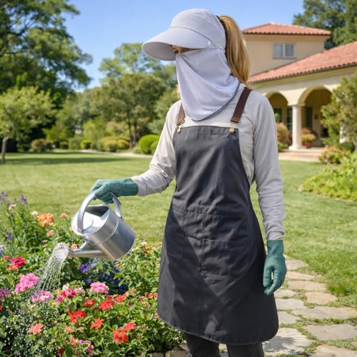 Women Wide Brim Face Mask Sun Hat Detachable Neck Face Flap Ponytail UV Protection Visor Hat Garden Fishing Hiking - color: Bg8094-lightgray