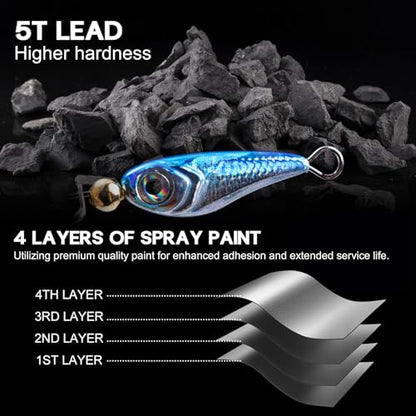Goture Trout Lures Fishing Spinners,Rooster Bait Tail Bass Fishing Lures with Brass Spinner Blade Fish-Shaped Jig Heads for Freshwater Saltwater,Salmon Steelhead Trout Spinner Bait with Tackle Box - color: A:10pcs Trout Spinners