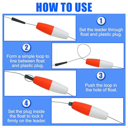 SILANON Peg Floats Fishing Bobbers,Foam Cigar Fishing Floats Bobbers Catfish Floats Slip Fishing Cork Bobbers with Pipe Plug for Catfish Santee Rig Freshwater Saltwater Fishing - size: 2 inch, style: Red-White-30pcs