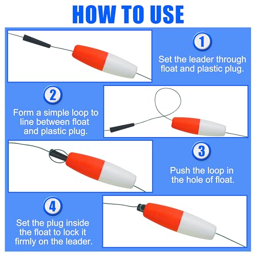 SILANON Peg Floats Fishing Bobbers,Foam Cigar Fishing Floats Bobbers Catfish Floats Slip Fishing Cork Bobbers with Pipe Plug for Catfish Santee Rig Freshwater Saltwater Fishing - size: 2.5 inch, style: Red-White-30pcs