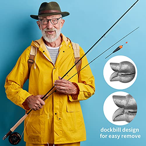Gejoy 100 Pcs Fishing Split Shot Sinker Kit Removable Round Fishing Egg Weights Sinkers Tackle Set for Fisherman - size: Small Size
