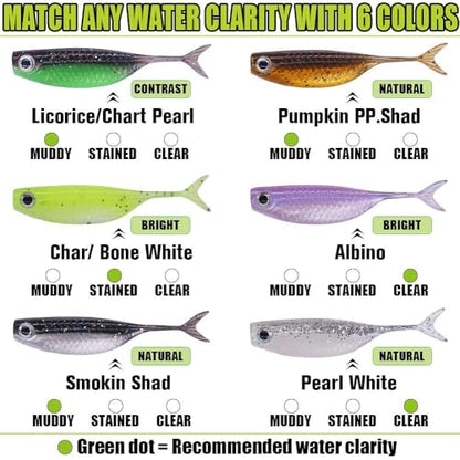 Crappie Baits Kit –40 & 135 Piece Soft Plastic Underspin Jig Heads, Shad Minnow Lures Set for Crappie Fishing Panfish Bluegill Perch Trout - color: 40 PCS — Starter Crappie Kit