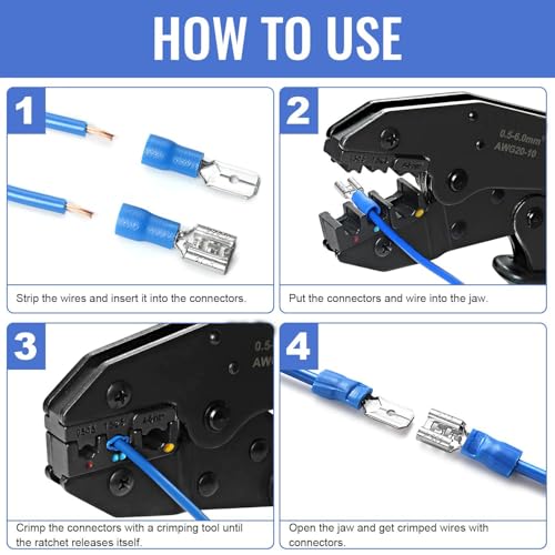 300PCS Wire Connectors, Insulated Crimp Terminals Assortment Kit - Includes Ring, Spade, Butt, Quick Disconnect, Fork for Automotive Electrical Wiring